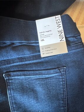 Nine West Dark Blue Pull-On Jeggings - Mid Rise Skinny